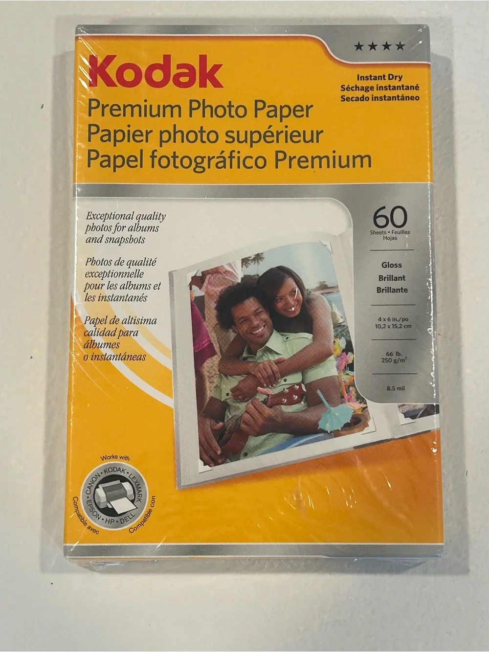 300 Kodak Premium Photo Paper Gloss 4 X 6 In - 60 Sheets Each